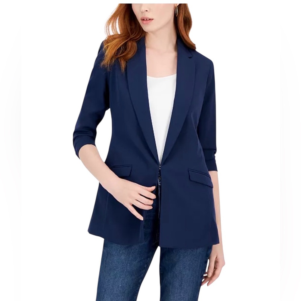 I.N.C. International Concepts
Blazer Women's 3/4 Sleeve Navy Open-Front